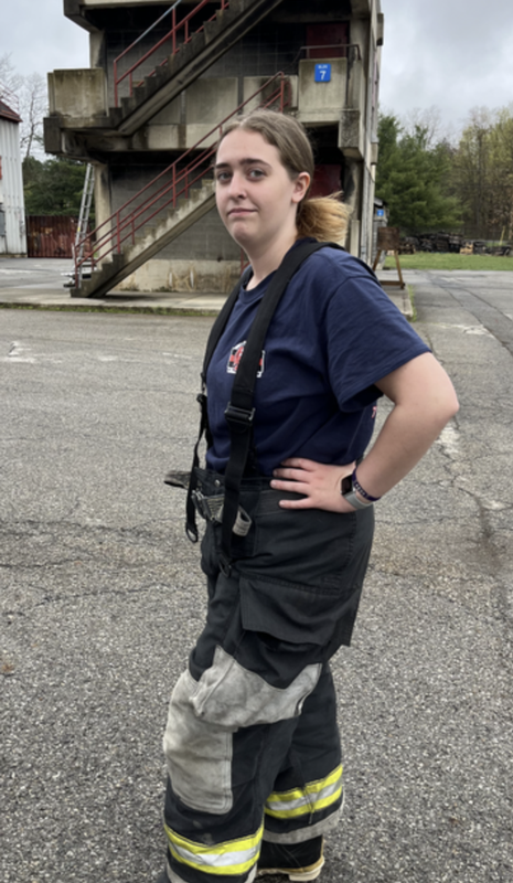Probationary Firefighter Abbey Elliott in her first (of many to come) trips to the Training Center. 